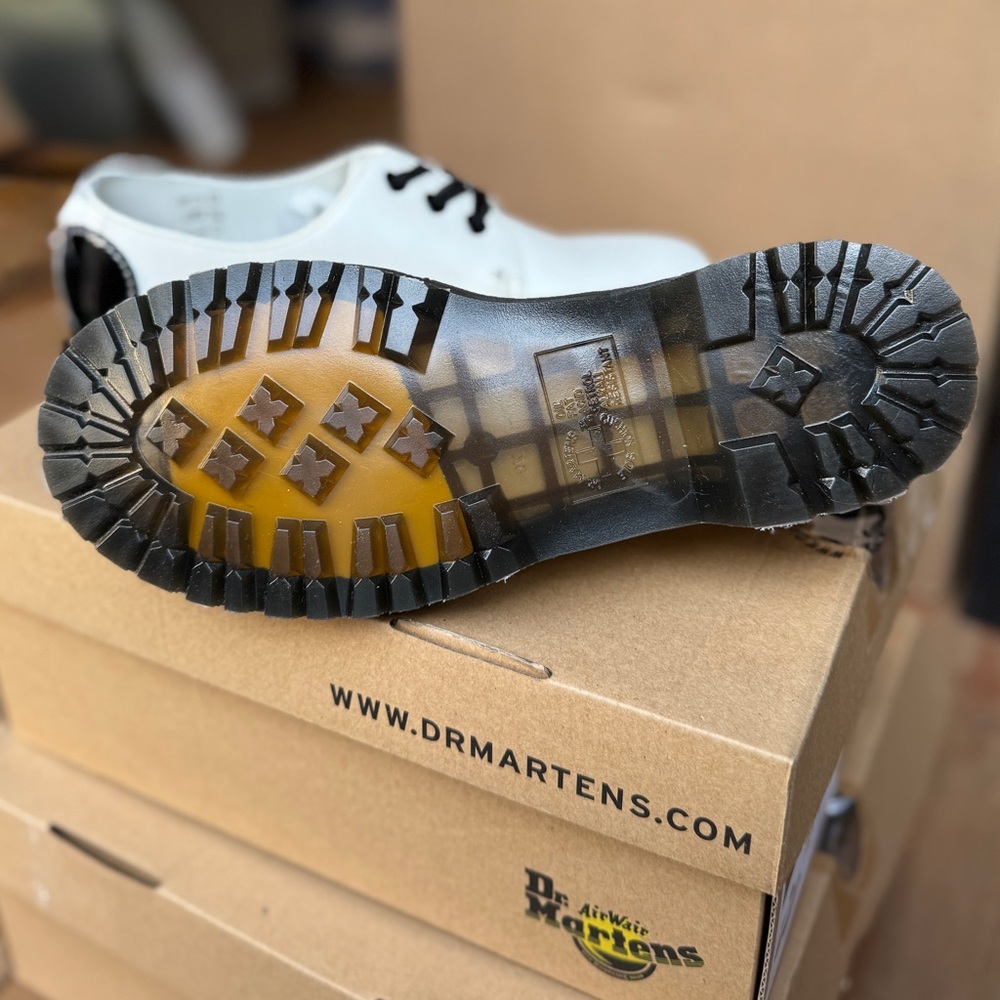 Dr. Martens 1461 Hearts White and Black with Chunky Sole - Picture 3 of 6